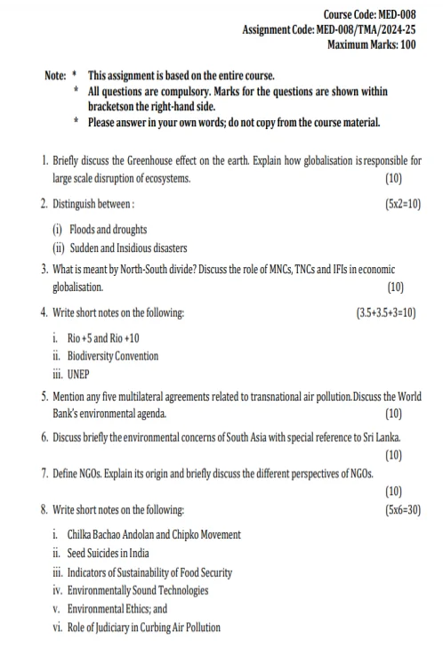 Table 1.3 IGNOU MEd Assignment 2025